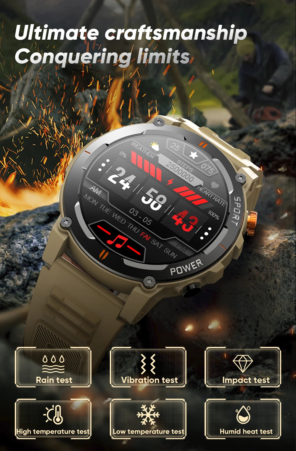 Smart Watch 2025 outdoor Monitoring smartwatch Waterproof smartwatches Call Smart for Ios Android men woman smarthwhatch