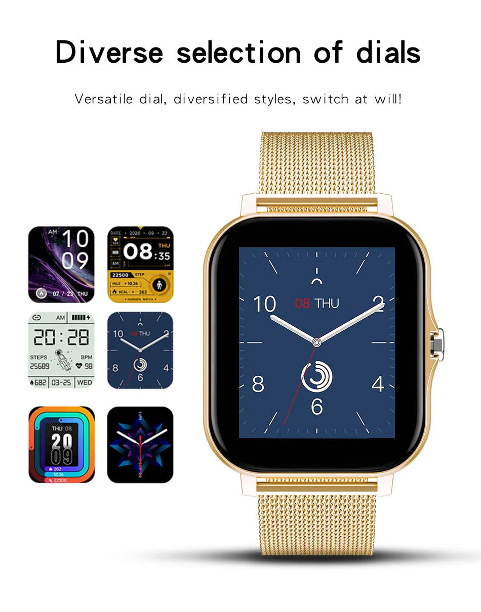 Smart Watch For Men Women Gift 1.44 inch Full Touch Screen Sport Fitness Watches BT Call Digital Smartwatch Wristwatch 2024 New