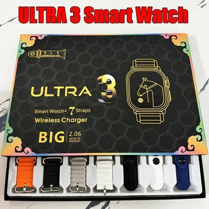 7 Watch Straps New Watch10 Ultra 3 Smartwatch 2.2HD Amoled Circular Screen ECG Monitoring Reloj Inteligente Wristwatch