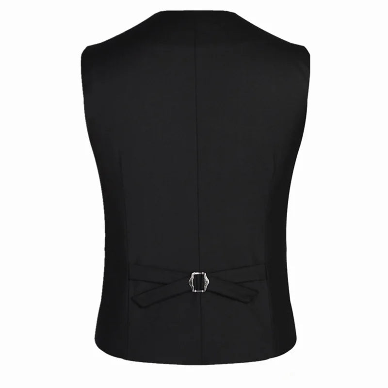 Men's Formal Classic Business Casual Dress Fashion Vest Suit Slim Fit Solid Color Tuxedo Waistcoat Thermal Slight Strech Coat
