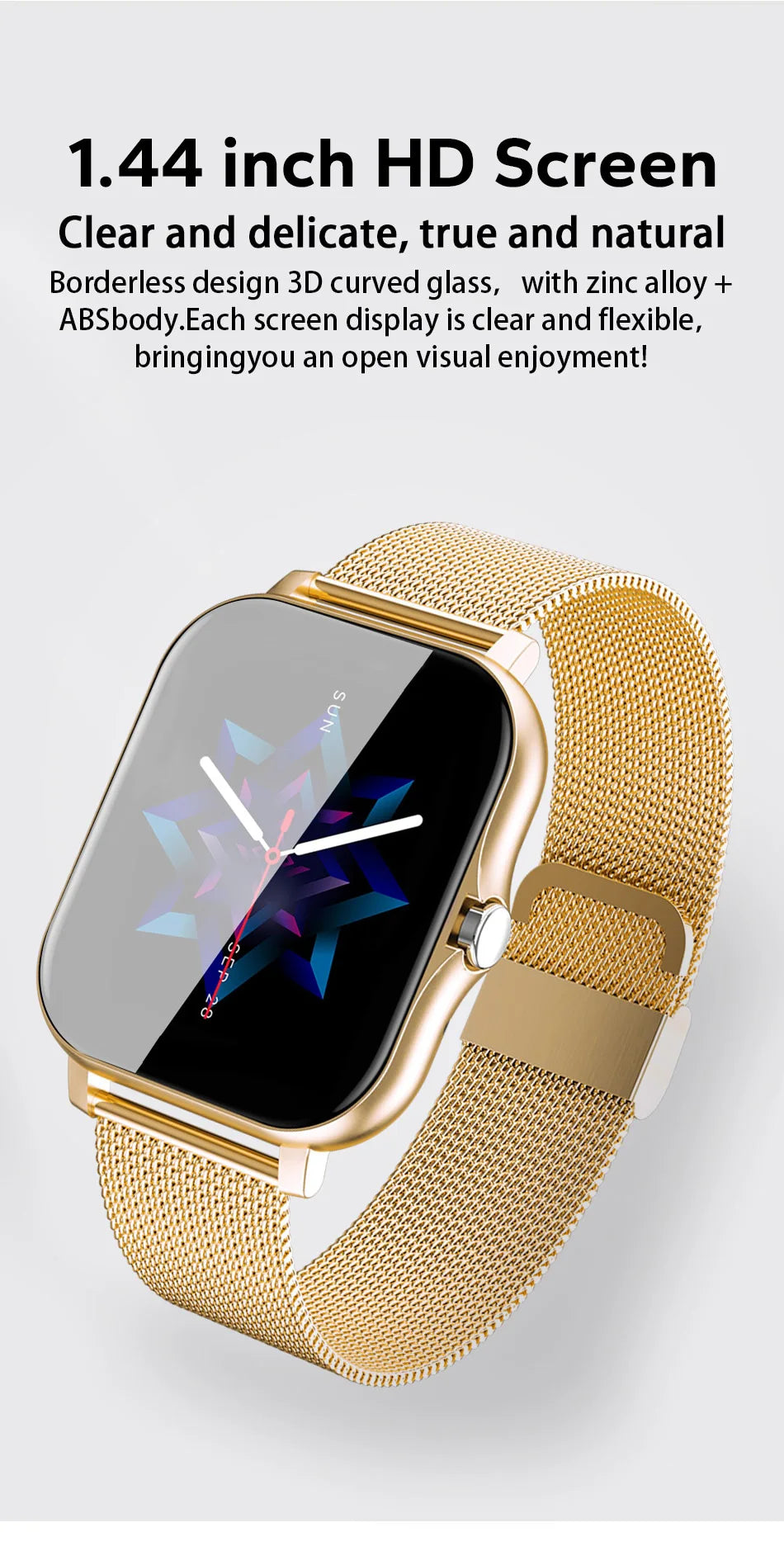 Smart Watch For Men Women Gift 1.44 inch Full Touch Screen Sport Fitness Watches BT Call Digital Smartwatch Wristwatch 2024 New