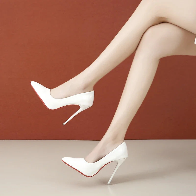 Sexy Super High Ethnic Pumps with Thin Heels and Pointed Toe for Office & Career Red Bottom High Heels  Plus Size Heels 44 45
