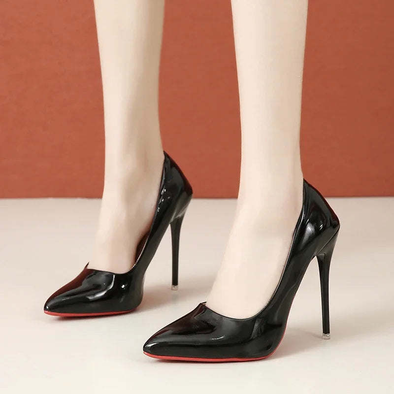 Sexy Super High Ethnic Pumps with Thin Heels and Pointed Toe for Office & Career Red Bottom High Heels  Plus Size Heels 44 45