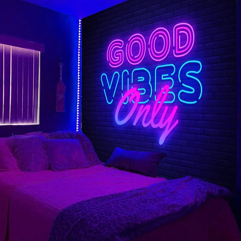 1pc Fluorescent inspirational quotes tapestry, UV black light tapestry, living room and bedroom decorative tapestry