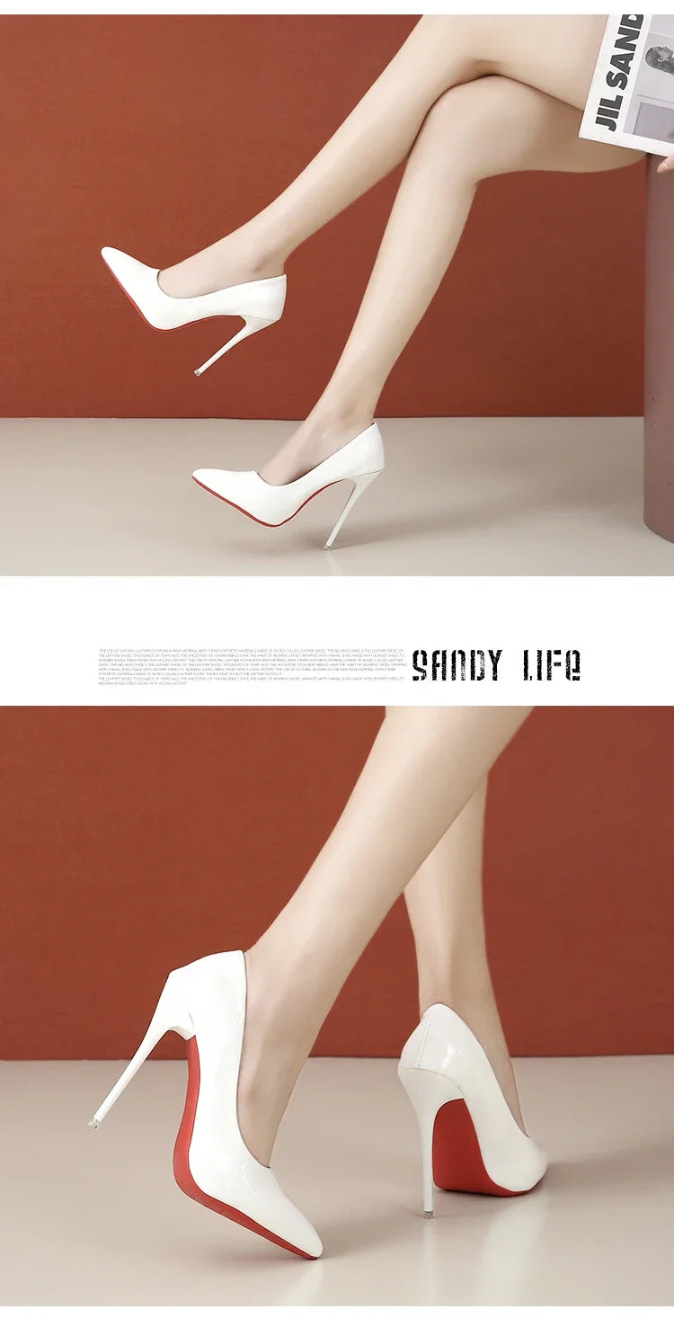 Sexy Super High Ethnic Pumps with Thin Heels and Pointed Toe for Office & Career Red Bottom High Heels  Plus Size Heels 44 45