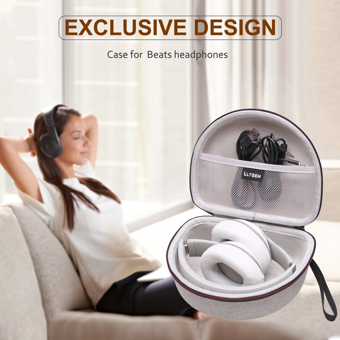 EVA Hard Case for JBL Live 770NC/660NC/650BT/460NC and Tune 770NC/710BT/720BT/760NC Bluetooth Headphone Protective Bag,only case