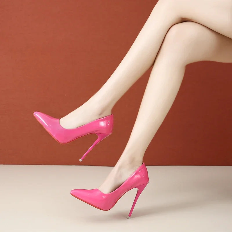 Sexy Super High Ethnic Pumps with Thin Heels and Pointed Toe for Office & Career Red Bottom High Heels  Plus Size Heels 44 45