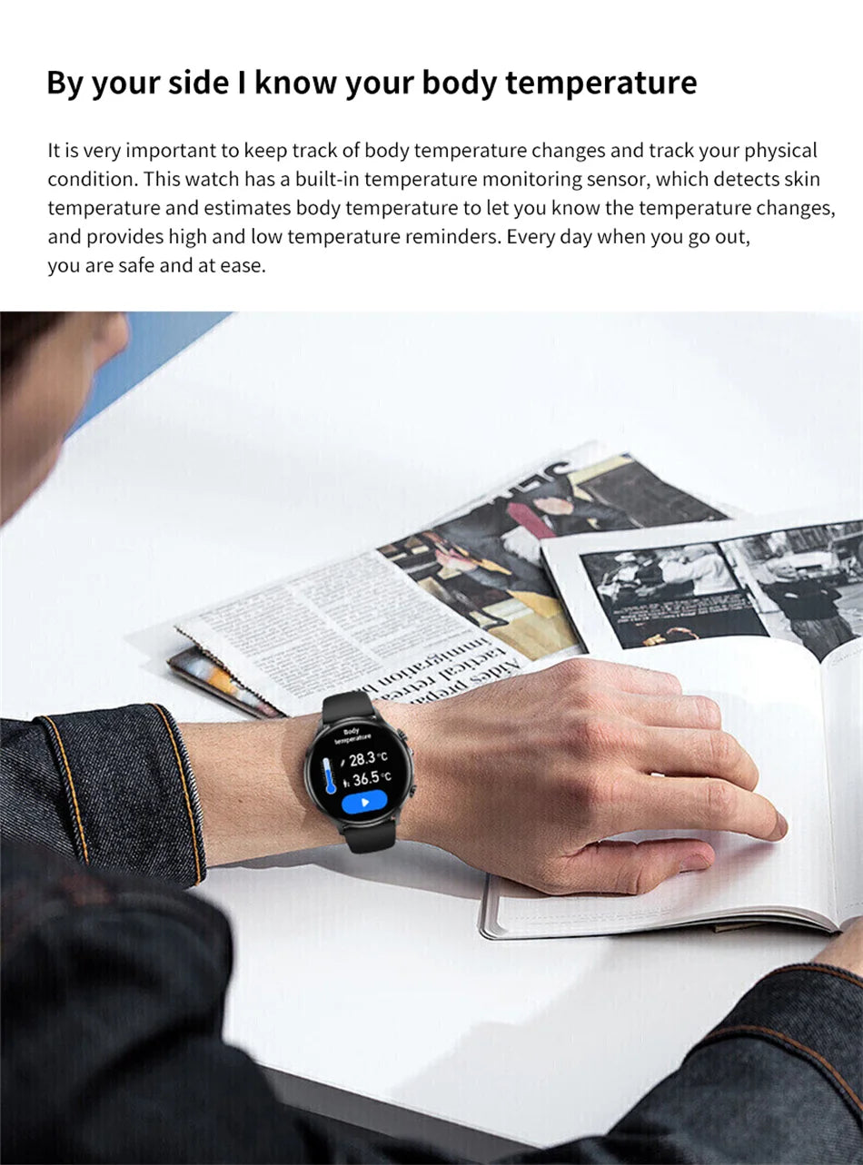2025 New Smartwatch Women AMOLED HD Screen Always On Display Bluetooth Call IP68 Waterproof GPS Smart Men Watch For Android ios