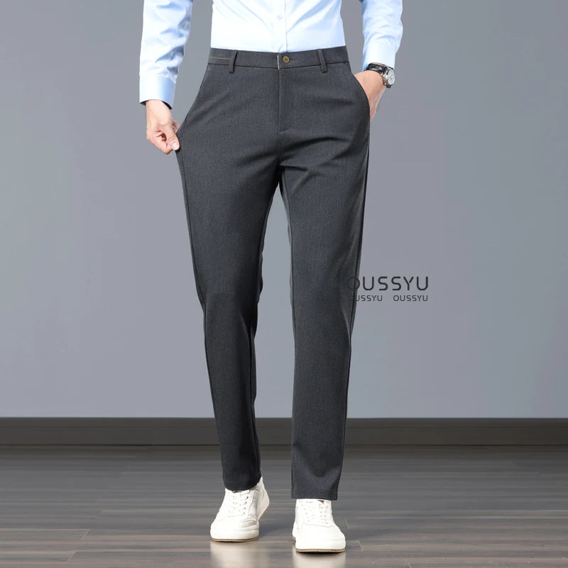 New Spring Summer Luxury Formal Pants Men Business Banquet Party Gentleman France Work Office Formal Pantalones Hombre Clothing