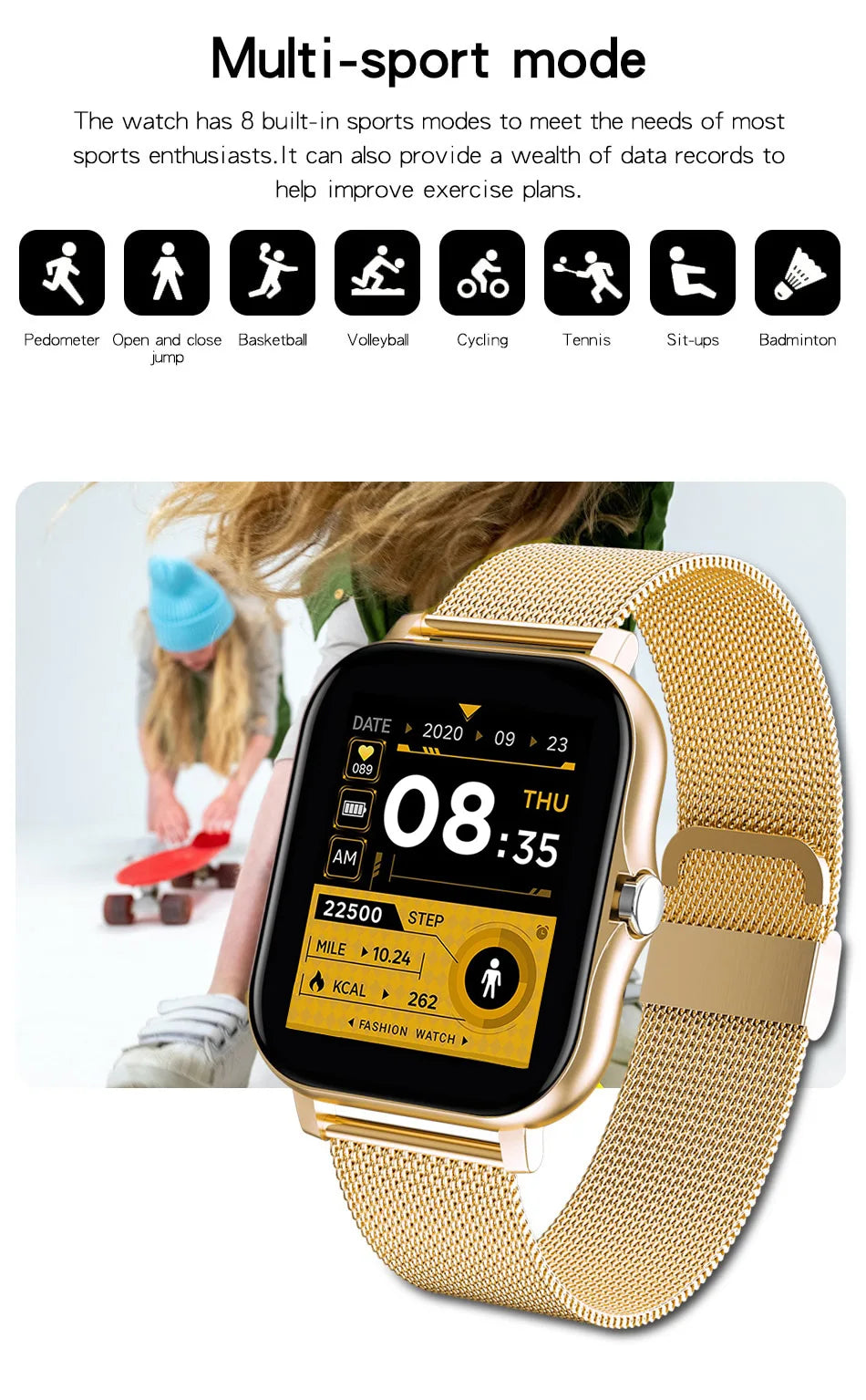 Smart Watch For Men Women Gift 1.44 inch Full Touch Screen Sport Fitness Watches BT Call Digital Smartwatch Wristwatch 2024 New