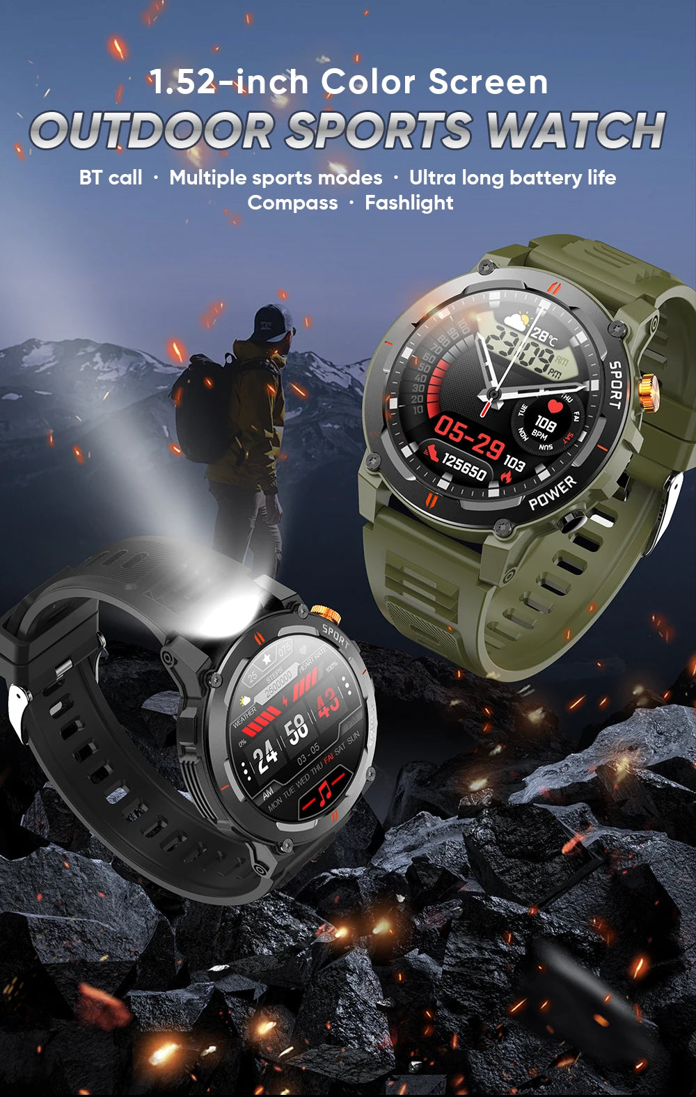 Smart Watch 2025 outdoor Monitoring smartwatch Waterproof smartwatches Call Smart for Ios Android men woman smarthwhatch