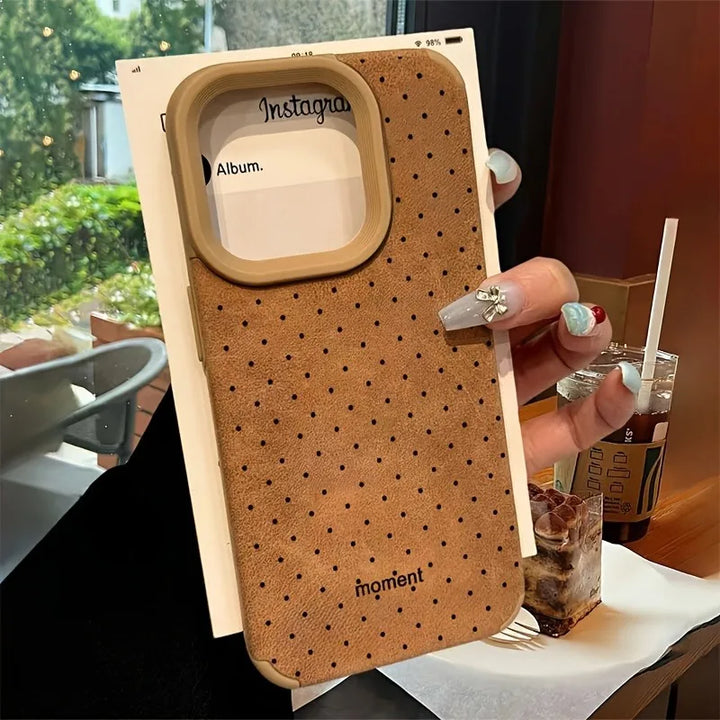 English Polka Dot Suede High Value Fashion Phone Case For iPhone 15 Pro Max Cases iPhone 11 12 13 14 16 XS XR X 15 14 Plus Cover