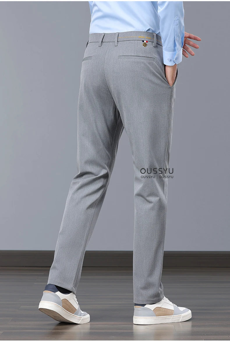 New Spring Summer Luxury Formal Pants Men Business Banquet Party Gentleman France Work Office Formal Pantalones Hombre Clothing