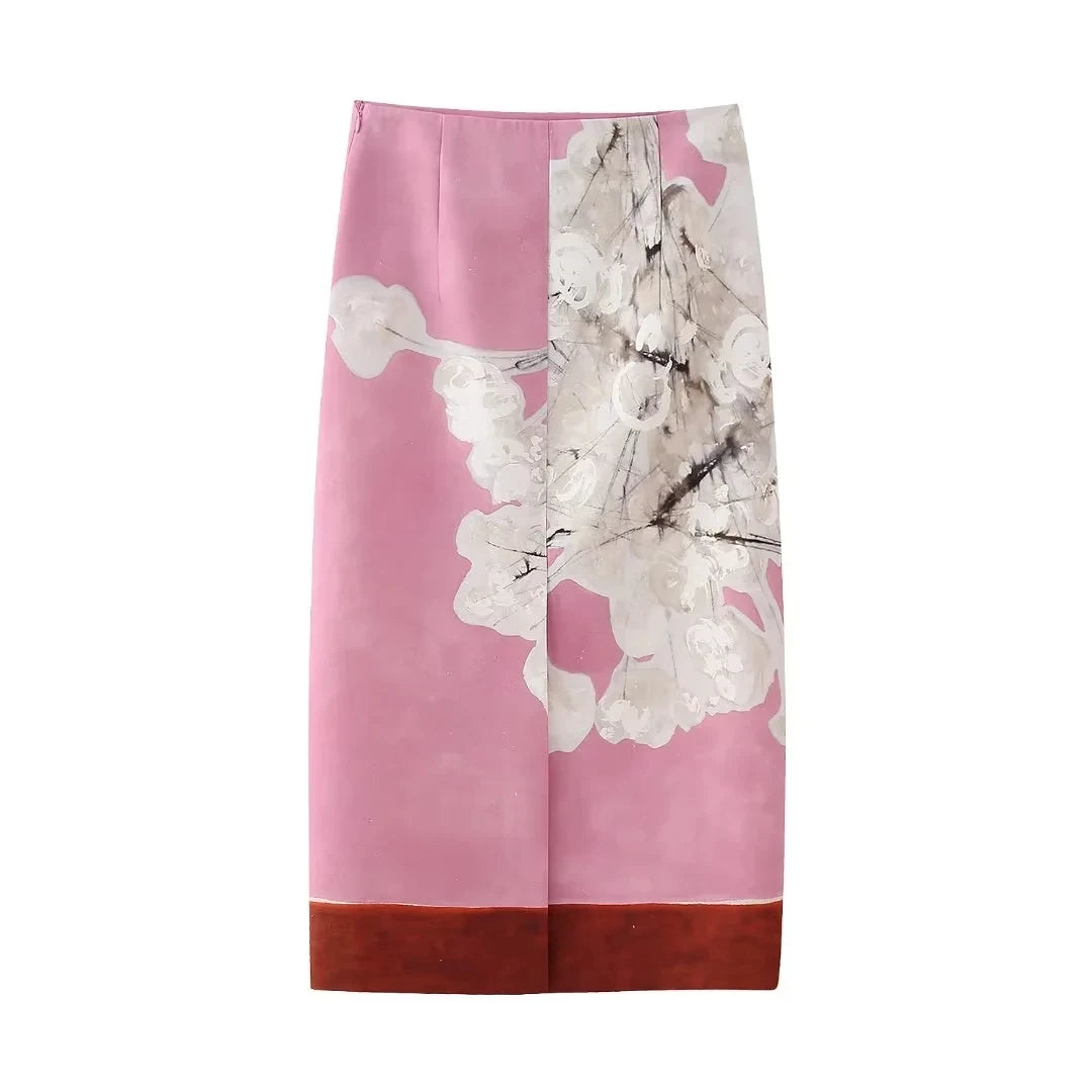 Women Elegant Red Skirts Side Zipper Back Slit Straight Skirts Women Linen Blended Straight Skirt Half skirt