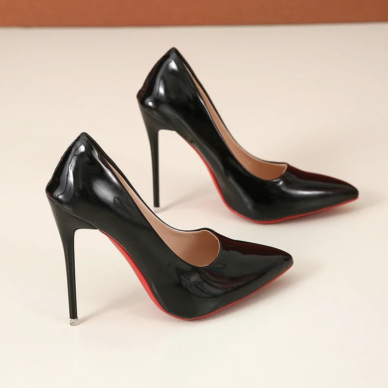 Sexy Super High Ethnic Pumps with Thin Heels and Pointed Toe for Office & Career Red Bottom High Heels  Plus Size Heels 44 45
