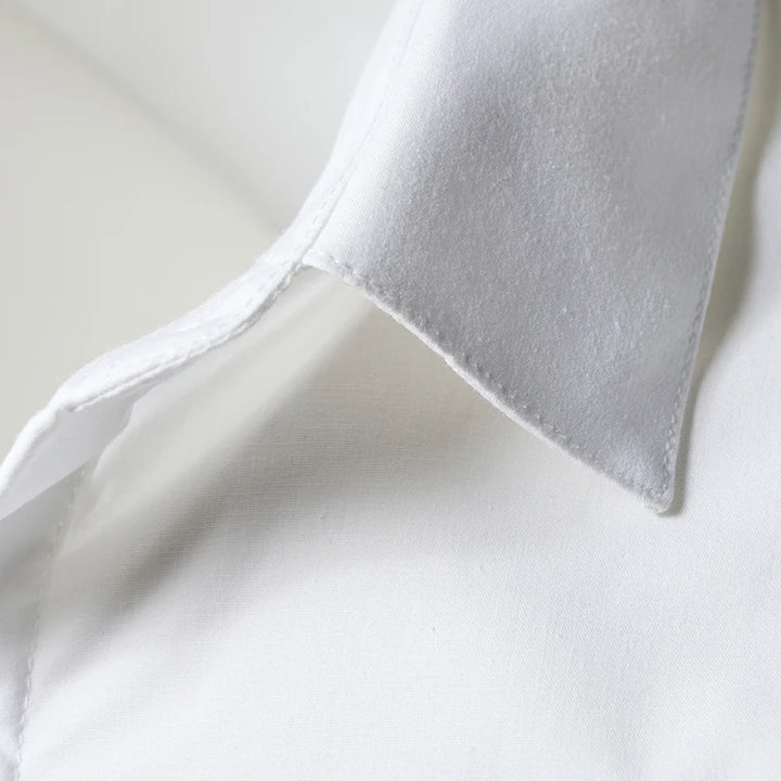 New Casual  Soft Thin Mens Shirts Slim Fit Luxury Business Long Sleeve Shirt Male Lapels Outwear Streetwear