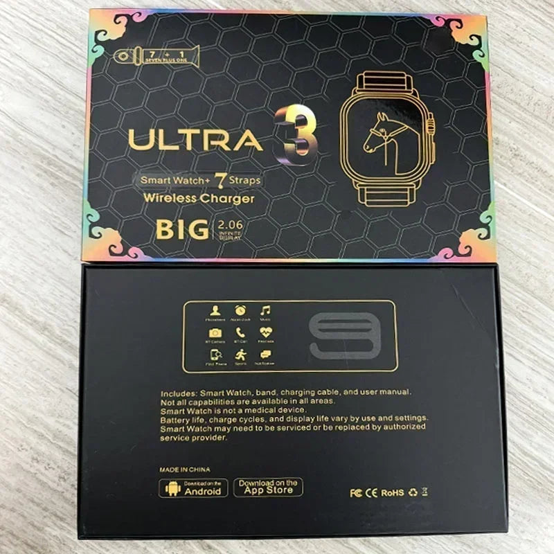 7 Watch Straps New Watch10 Ultra 3 Smartwatch 2.2HD Amoled Circular Screen ECG Monitoring Reloj Inteligente Wristwatch
