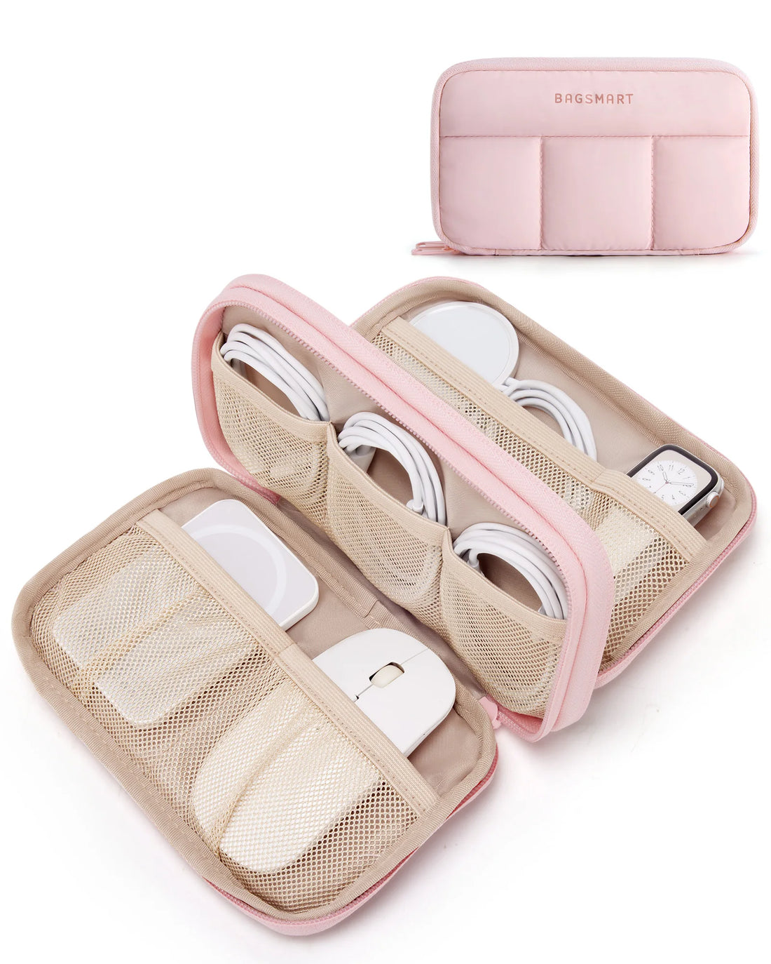 BAGSMART Electronics Organizer Portable Cable Storage Bag for Chargers Cables Phones Travel Digital Earphone Holder Case
