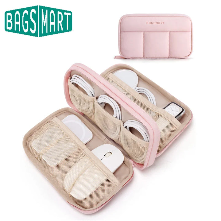 BAGSMART Electronics Organizer Portable Cable Storage Bag for Chargers Cables Phones Travel Digital Earphone Holder Case