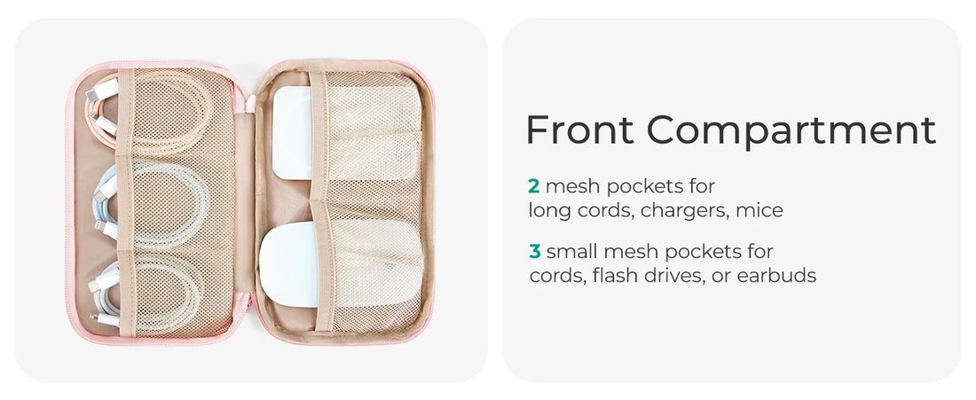 BAGSMART Electronics Organizer Portable Cable Storage Bag for Chargers Cables Phones Travel Digital Earphone Holder Case