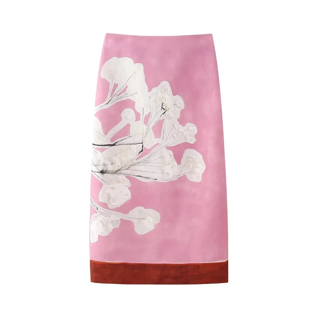 Women Elegant Red Skirts Side Zipper Back Slit Straight Skirts Women Linen Blended Straight Skirt Half skirt