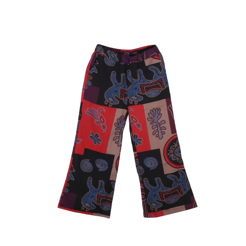 Ethnic Style Wide Leg Trousers Women Yoga Harem Pants Gypsy Hippie Thai Boho Court Pants Ruched Waist Aladdin Women's Pants