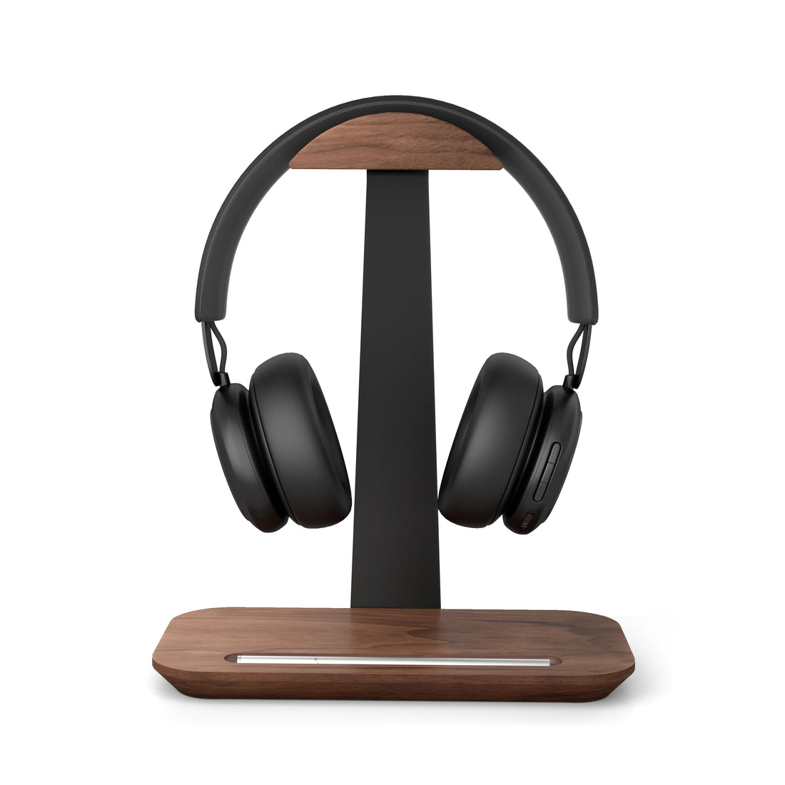 Wooden Universal Headphone Stand Aluminuim Alloy Headset Holder Aluminum Earphone Display with Pen slot