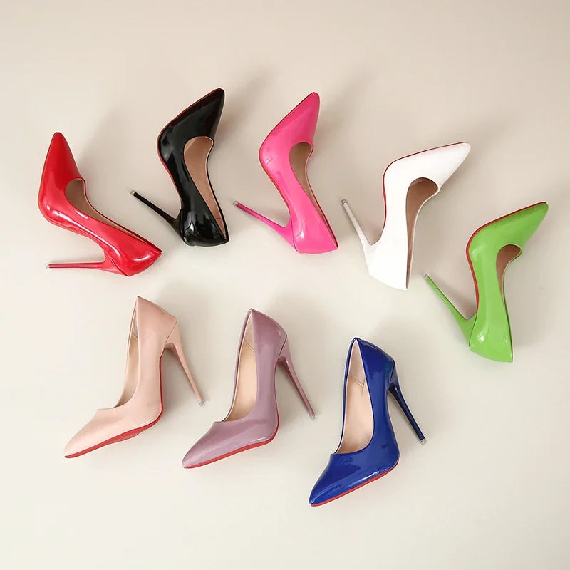 Sexy Super High Ethnic Pumps with Thin Heels and Pointed Toe for Office & Career Red Bottom High Heels  Plus Size Heels 44 45