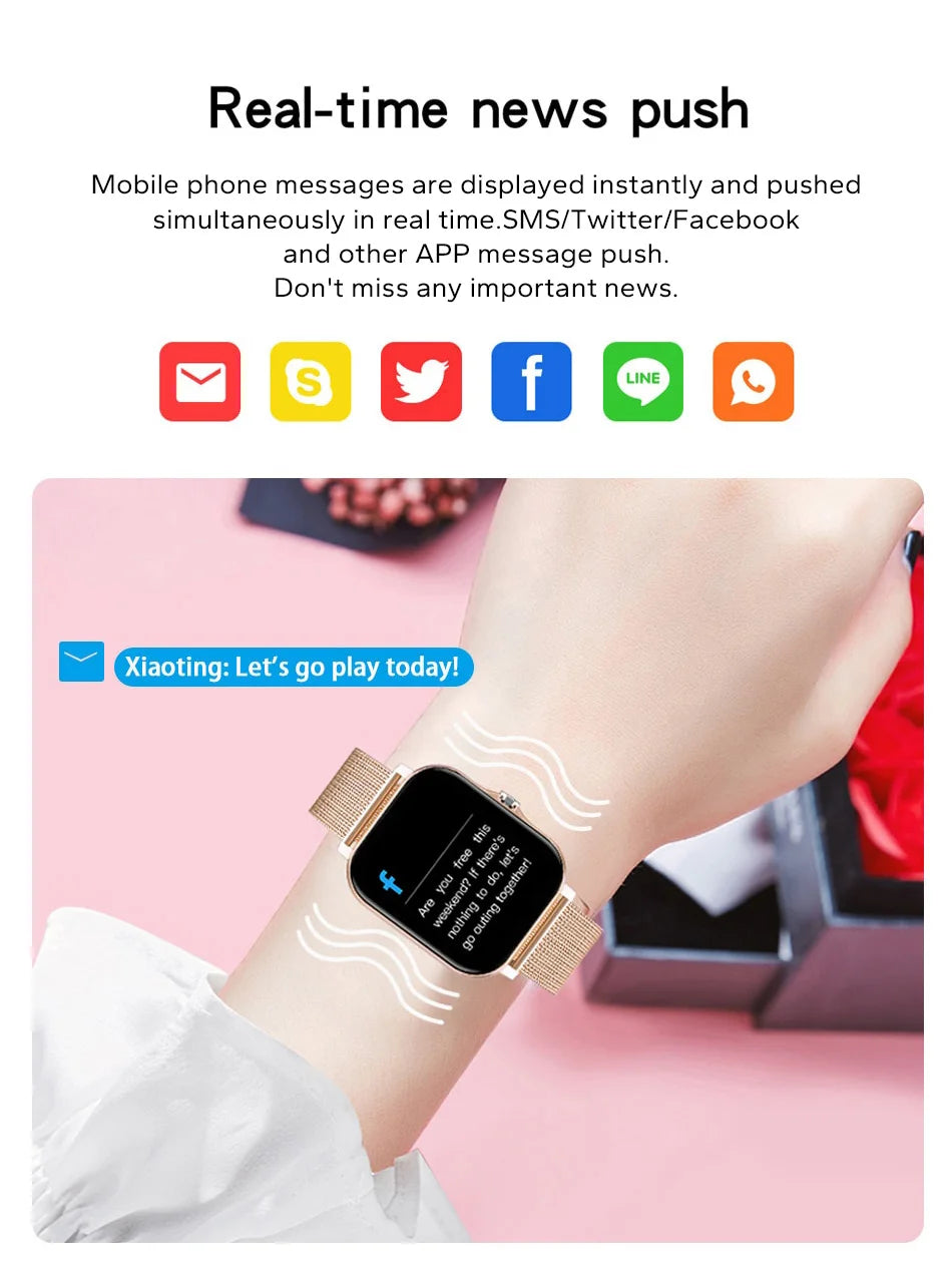 Smart Watch For Men Women Gift 1.44 inch Full Touch Screen Sport Fitness Watches BT Call Digital Smartwatch Wristwatch 2024 New