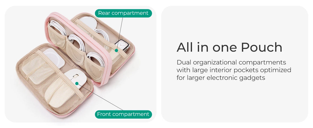 BAGSMART Electronics Organizer Portable Cable Storage Bag for Chargers Cables Phones Travel Digital Earphone Holder Case