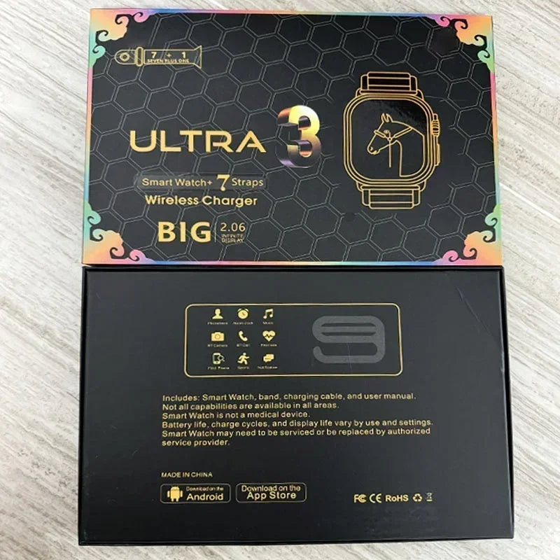 7 Watch Straps New Watch10 Ultra 3 Smartwatch 2.2HD Amoled Circular Screen ECG Monitoring Reloj Inteligente Wristwatch