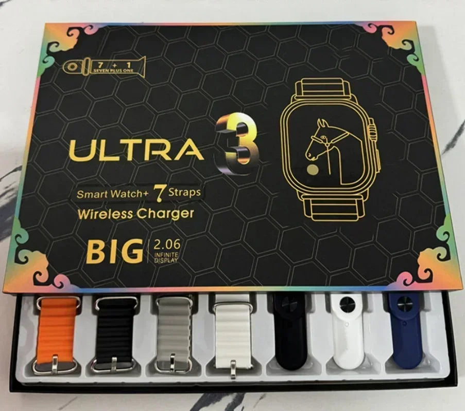 7 Watch Straps New Watch10 Ultra 3 Smartwatch 2.2HD Amoled Circular Screen ECG Monitoring Reloj Inteligente Wristwatch