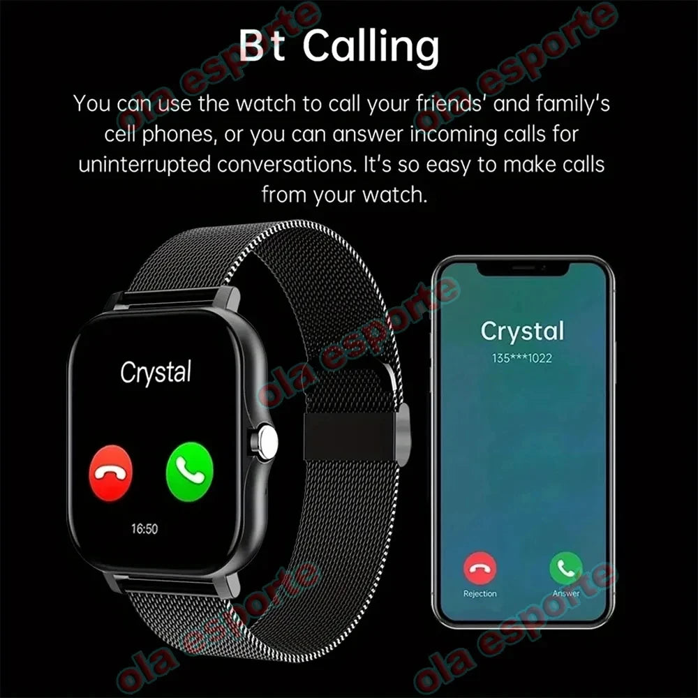 Smart Watch For Men Women Gift 1.44 inch Full Touch Screen Sport Fitness Watches BT Call Digital Smartwatch Wristwatch 2024 New