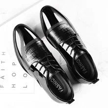 Men Casual Business Shoes Formal Shoes Lace Up Formal Black Leather Brogues Men Wedding Party Office Oxford Shoes