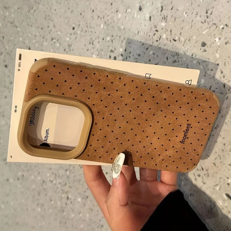 English Polka Dot Suede High Value Fashion Phone Case For iPhone 15 Pro Max Cases iPhone 11 12 13 14 16 XS XR X 15 14 Plus Cover