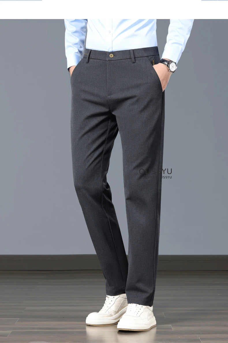 New Spring Summer Luxury Formal Pants Men Business Banquet Party Gentleman France Work Office Formal Pantalones Hombre Clothing