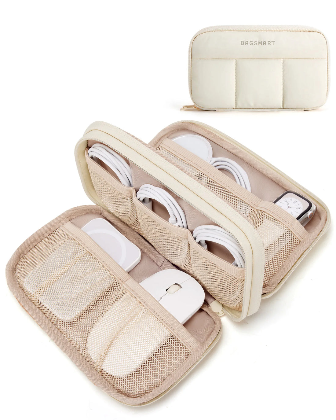 BAGSMART Electronics Organizer Portable Cable Storage Bag for Chargers Cables Phones Travel Digital Earphone Holder Case