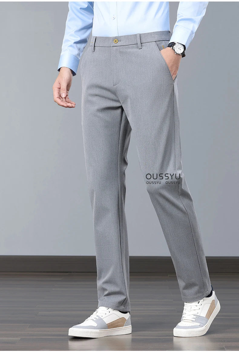 New Spring Summer Luxury Formal Pants Men Business Banquet Party Gentleman France Work Office Formal Pantalones Hombre Clothing